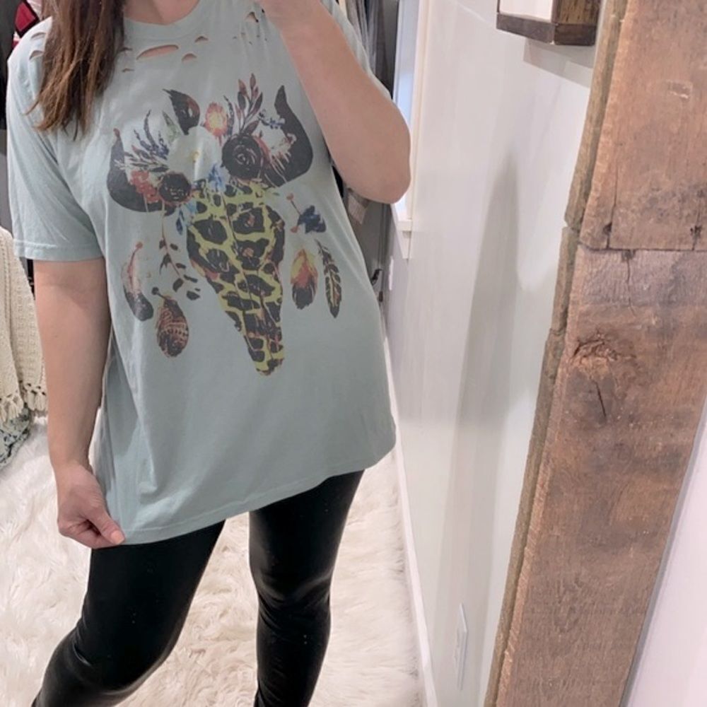 Boho T-shirt size XLarge Texas longhorn graphic